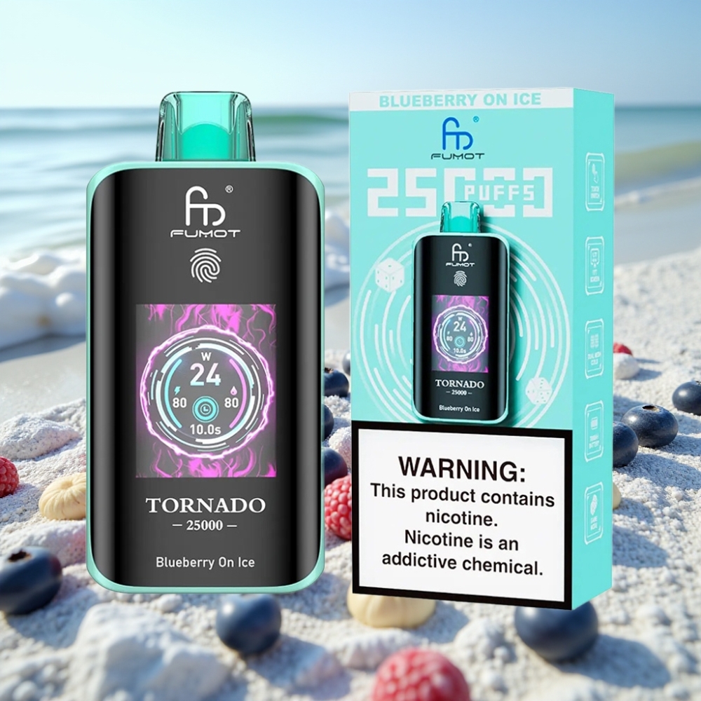 Fumot Tornado 25000 Puffs HD Ekrāns 20ml Zilā Oga Ledū Type-C