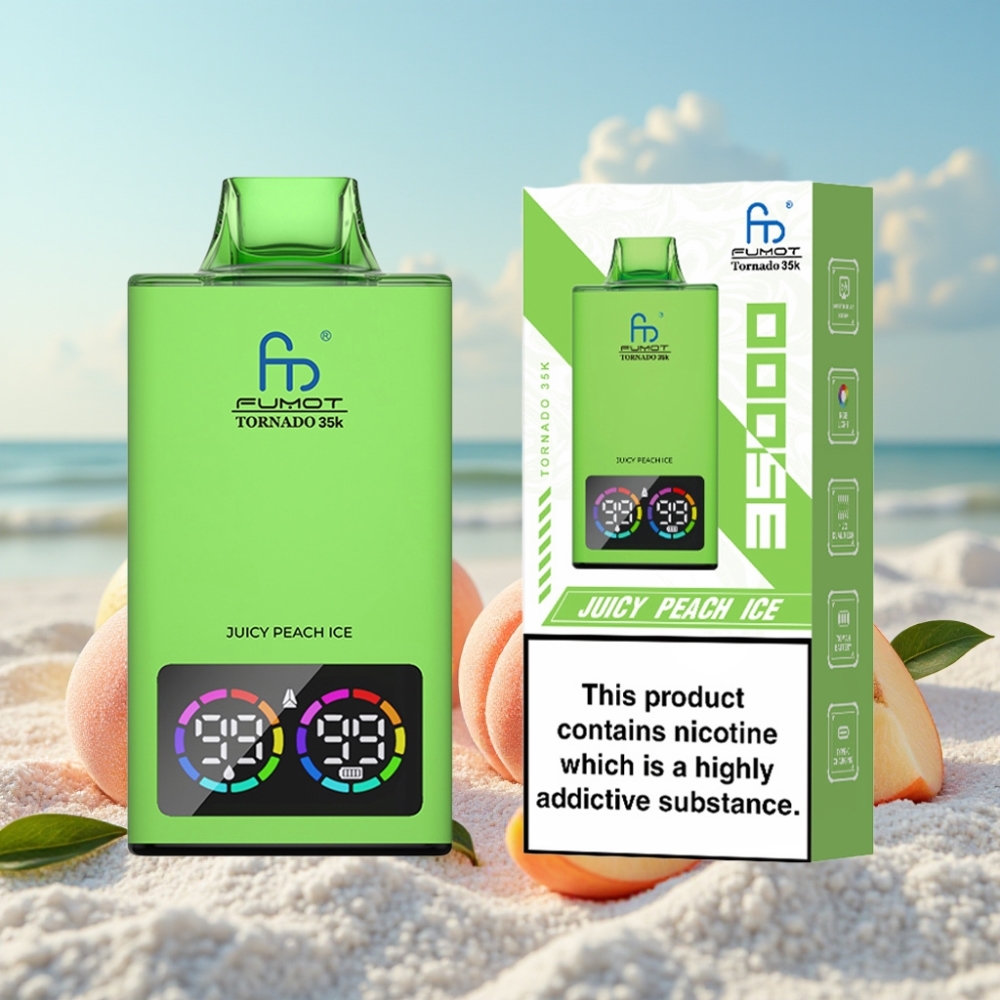 Fumot Tornado 35K Disposable Vape – Dubultais Tīkls RGB 15ml Sūkājvīles Ledus