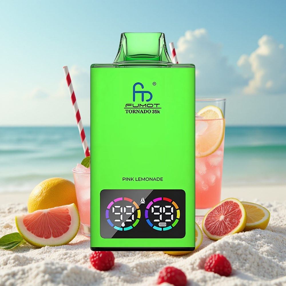 Fumot Tornado 35K Dispozablais Vape – Rozes Citrondzidens Dual Mesh RGB Gaismas 35000 Ievilkumi