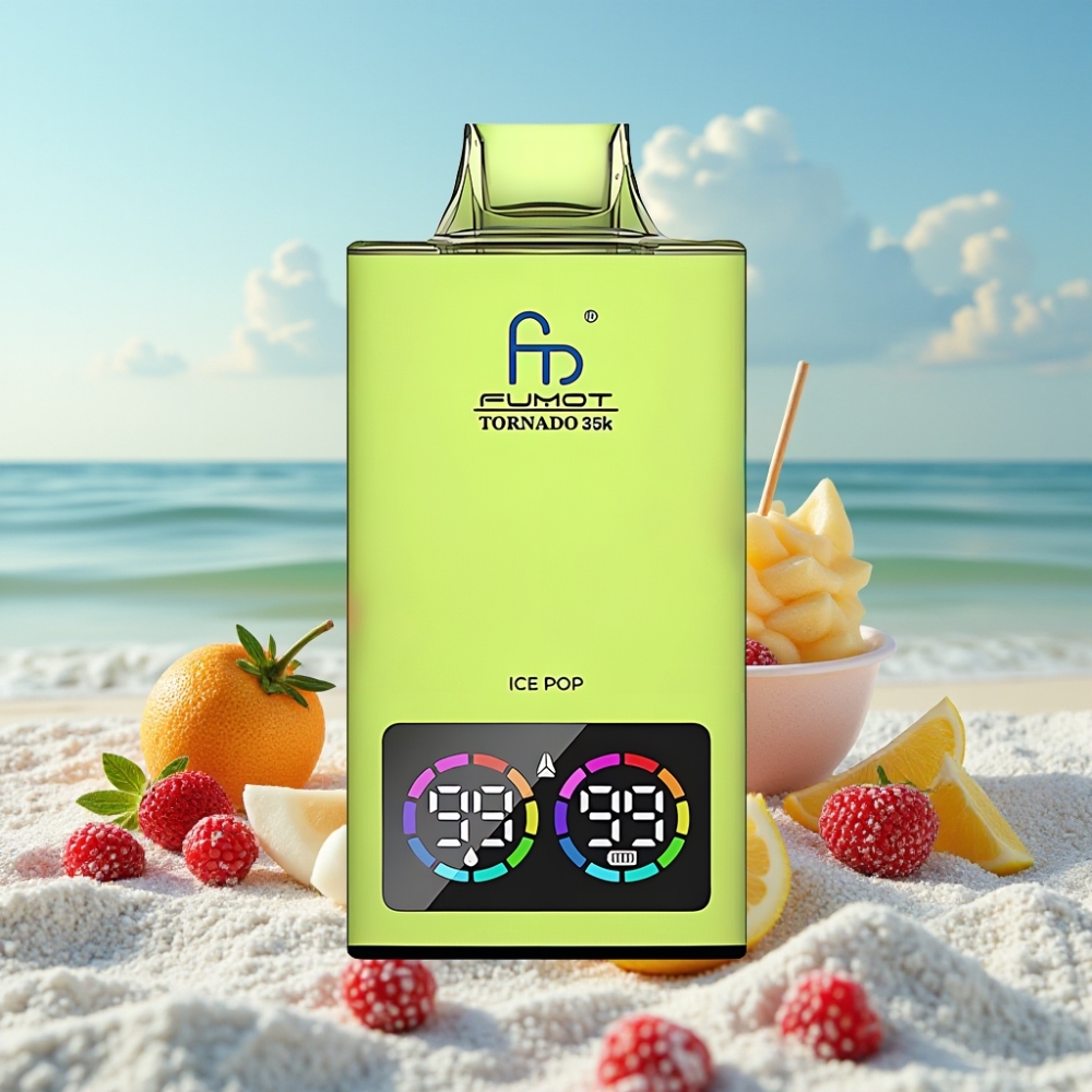 Fumot Tornado 35K Izmēģinājuma Vape Ledus Pop ar Dual Mesh Coil un RGB Gaismām