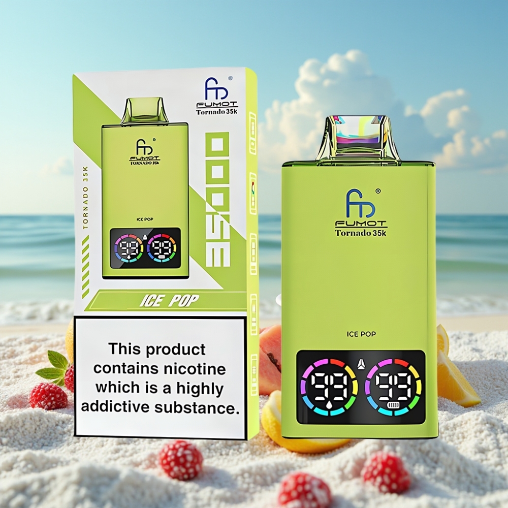 Fumot Tornado 35K Izmēģinājuma Vape Ledus Pop ar Dual Mesh Coil un RGB Gaismām