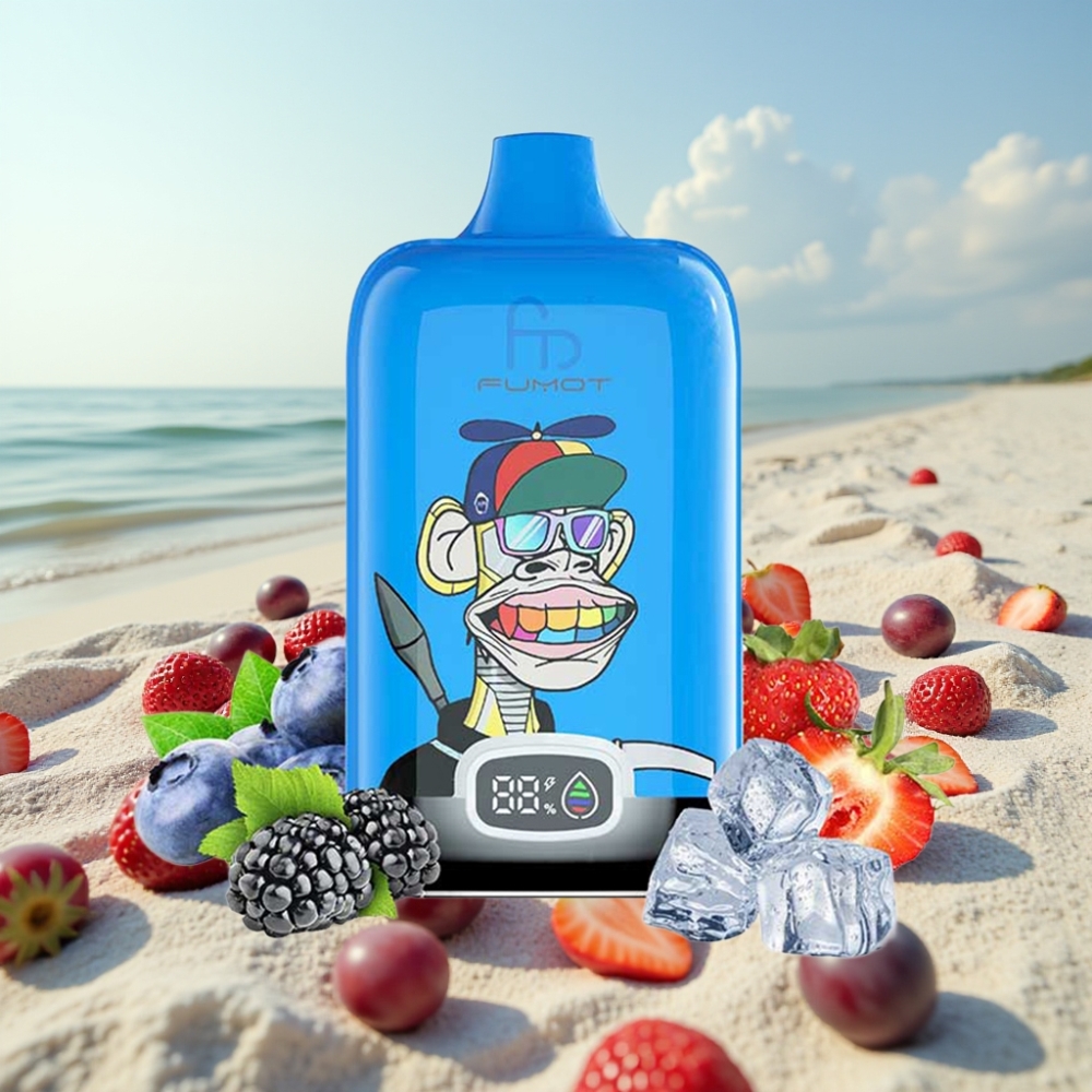 Fumot Tornado Digital Box 12000 Pūšu 20ml Zemene Vīnoga