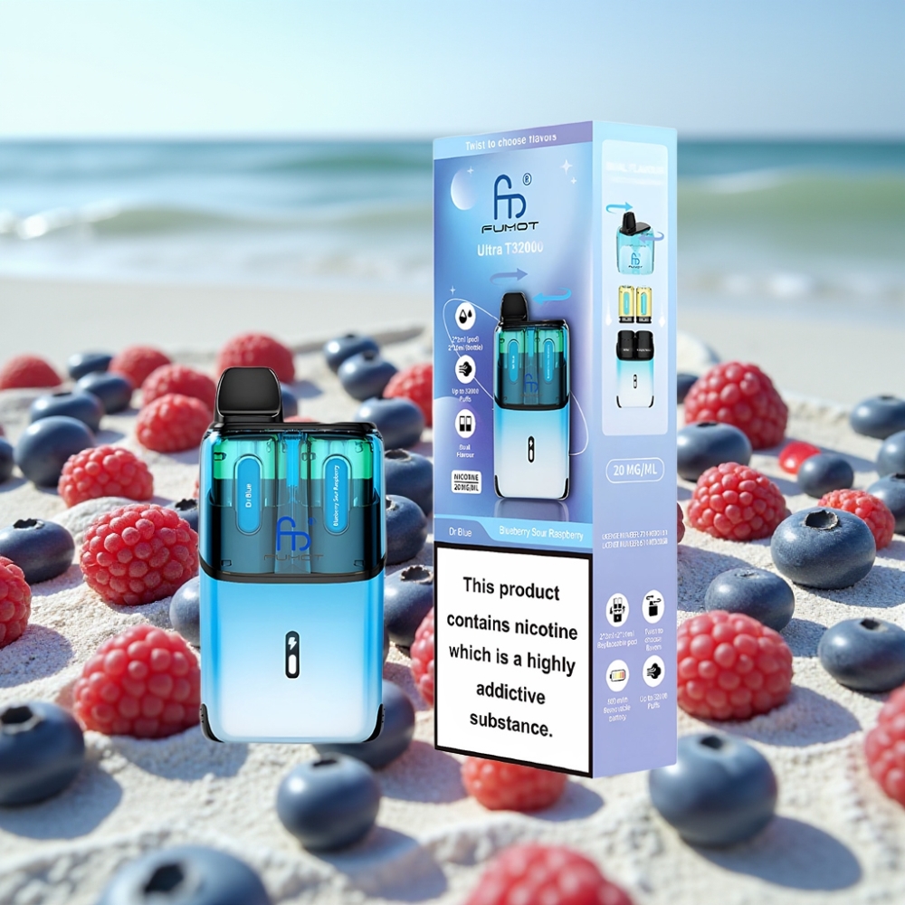 Fumot Ultra T32000 Disposable Vape Dr Zilā – Zilenābes Skābo Aveņu 32000 puffs 800mAh 24ml 20mg
