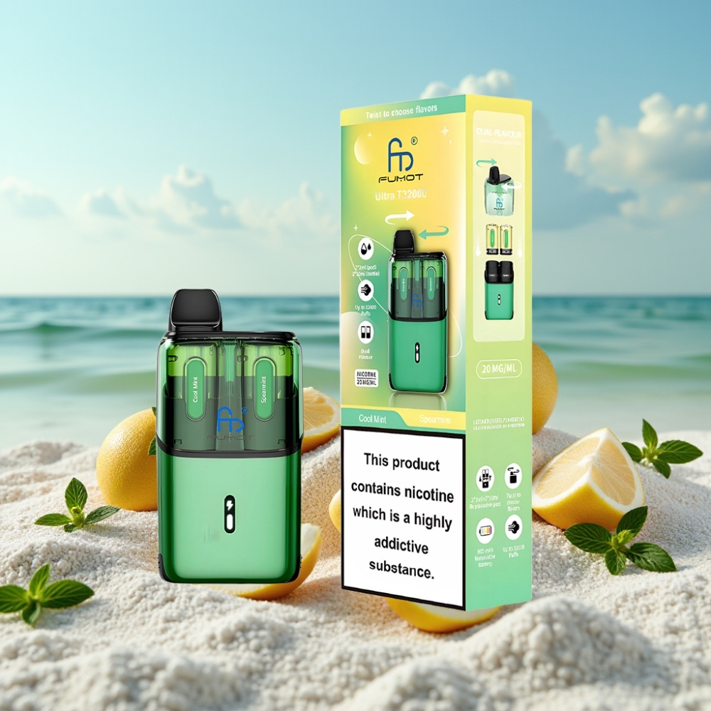 Fumot Ultra T32000 Disposable Vape – Atjauninošā Piparmētra (20mg 32000 Puffi 24ml)