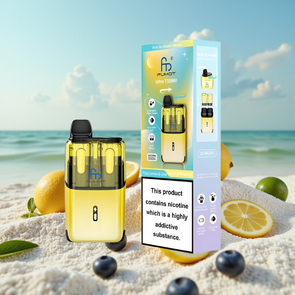 Fumot Ultra T32000 Disposable Vape – Dzirkstošā Citrona  Zileņu un Citrona  Mellenju 32000 puffs 24ml