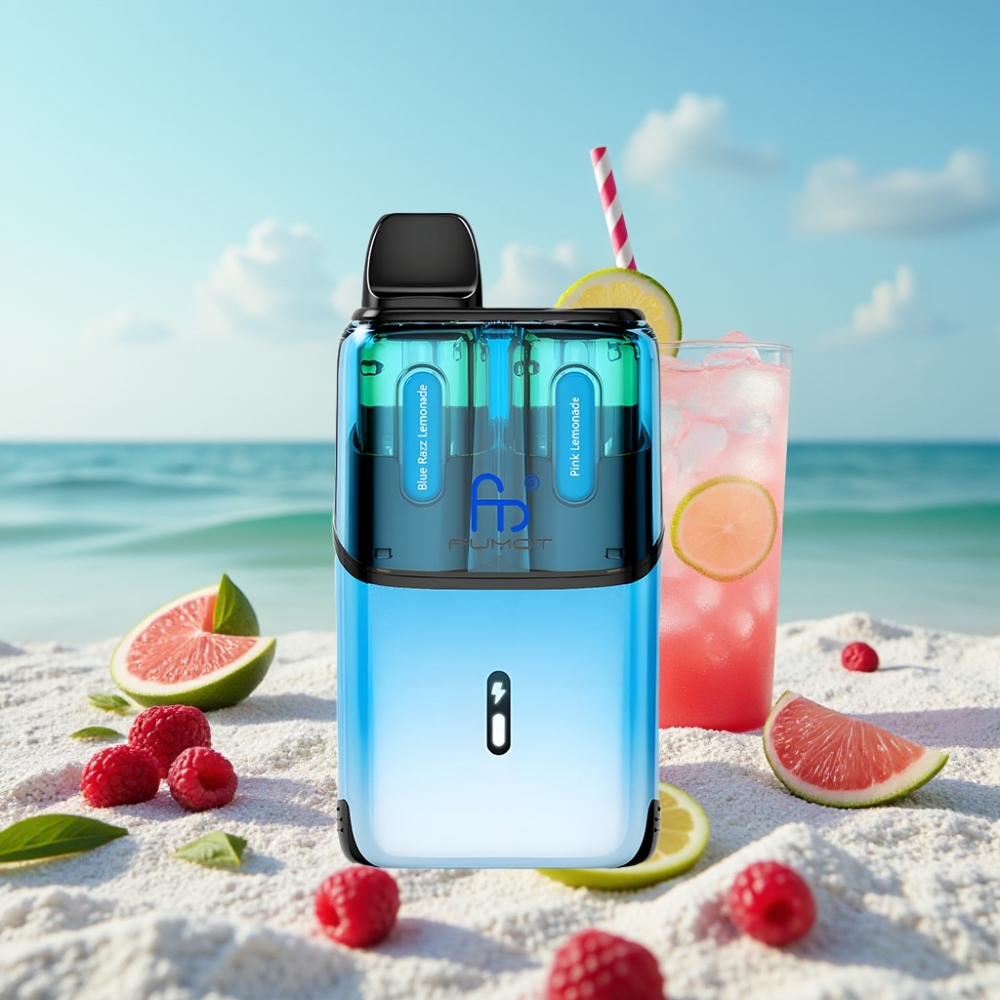Fumot Ultra T32000 Disposable Vape – Zilā Aveņu Limonāde  Rozā Limonāde 32000 Iekšpūsu 24ml 20mg