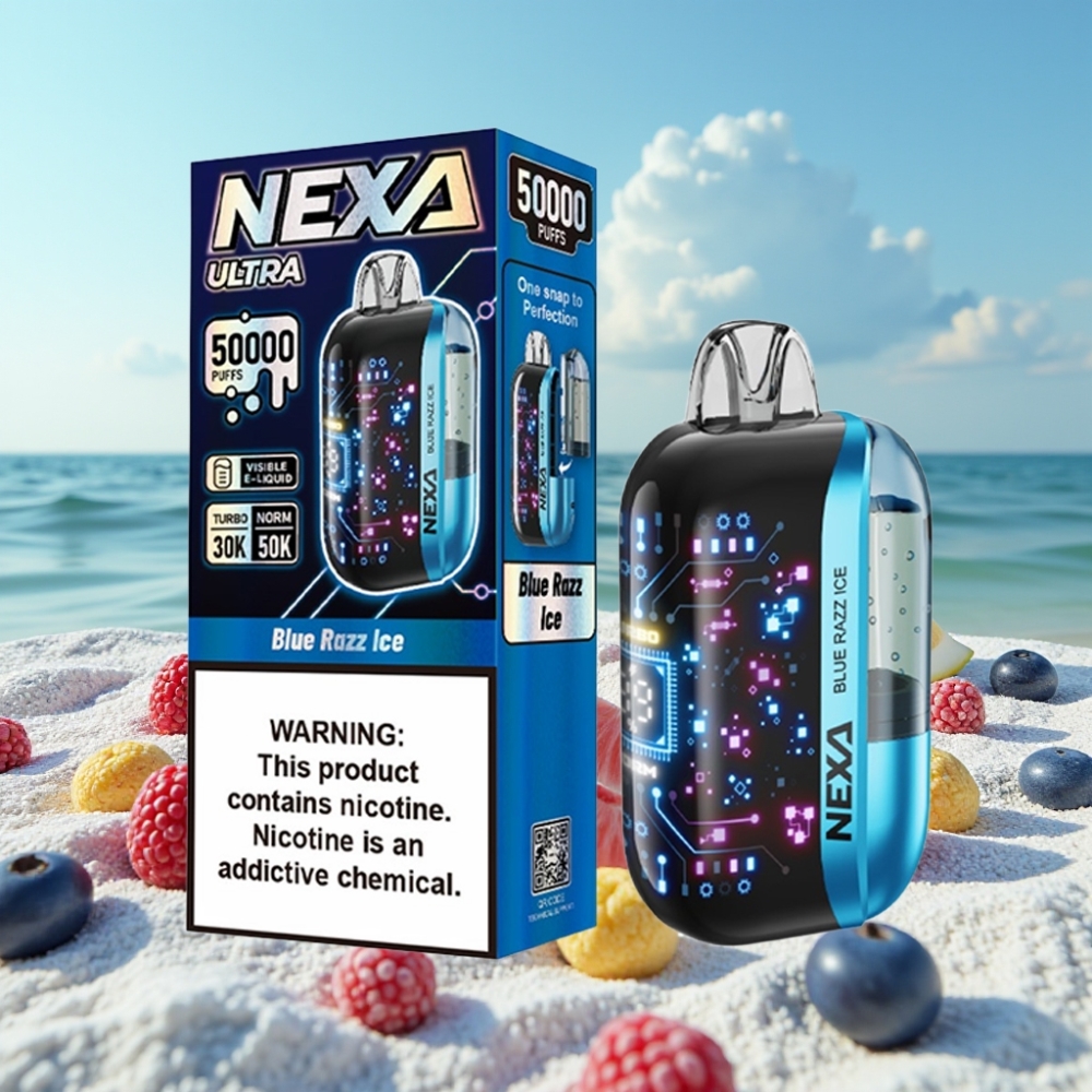 NEXA Ultra 50K Disposable Vape Zilā Aveņu Ledus 20ml 5 50K Iekšpūšas