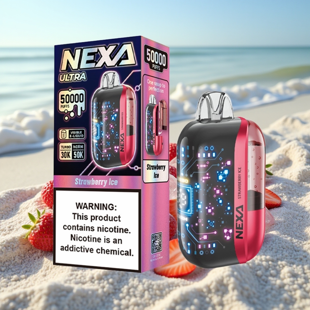 NEXA Ultra 50K Izmetamais Vaps – Zemeņu Ledus 20ml 5 Nikotīna 800mAh