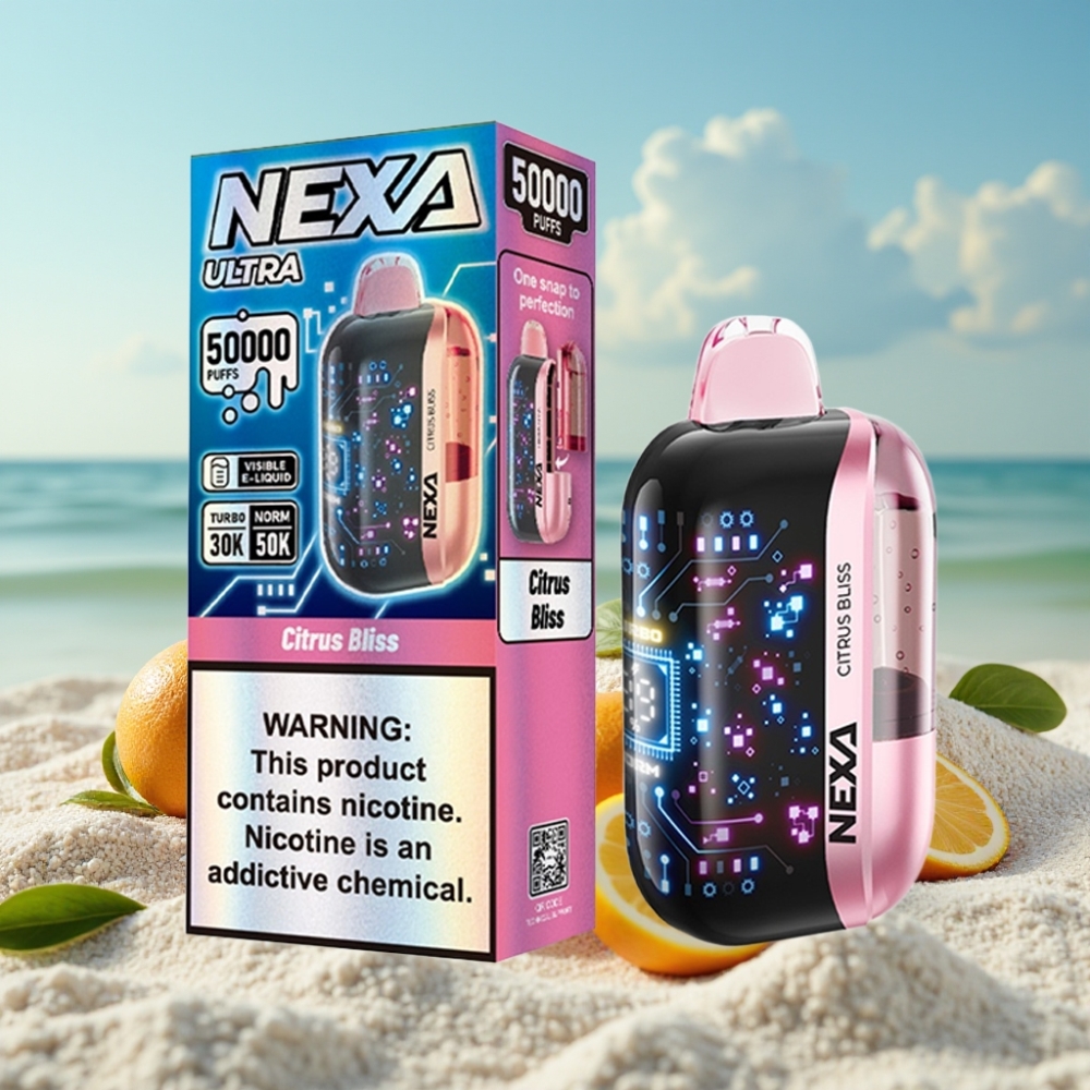 NEXA Ultra 50K Izmetamais Veips Citrus Svētki 20ml 5 Nikotīna 800mAh