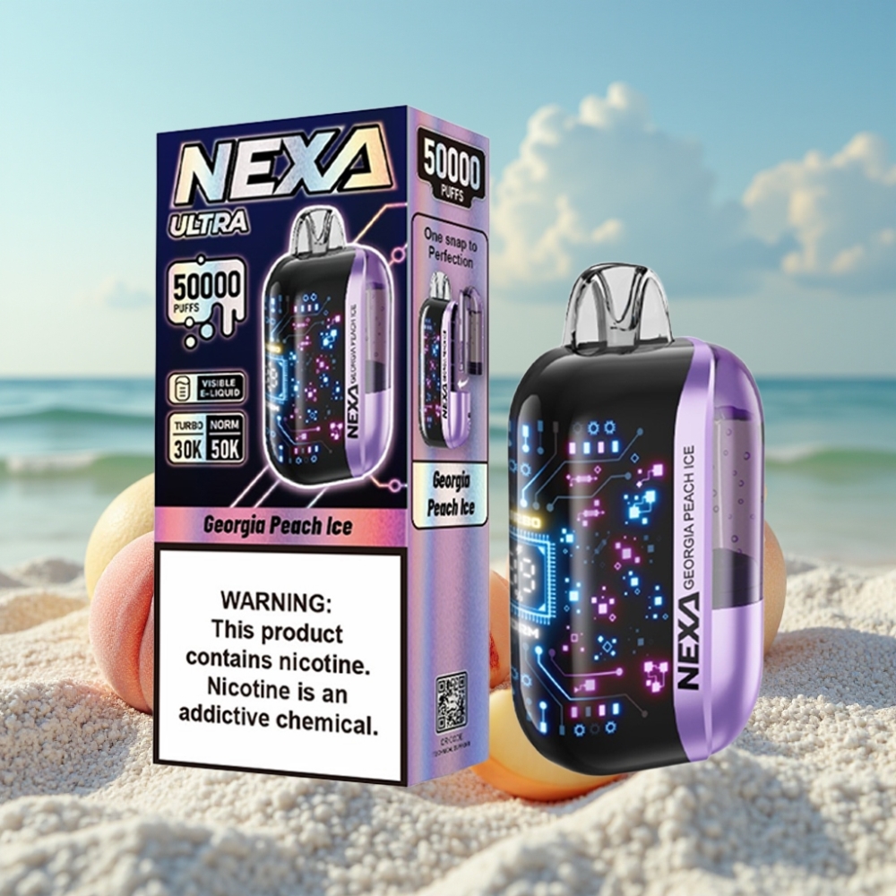 NEXA Ultra 50K Izmetamais Veyps Džordžijas Persiku Ledus 20ml 5 Nikotīns 800mAh