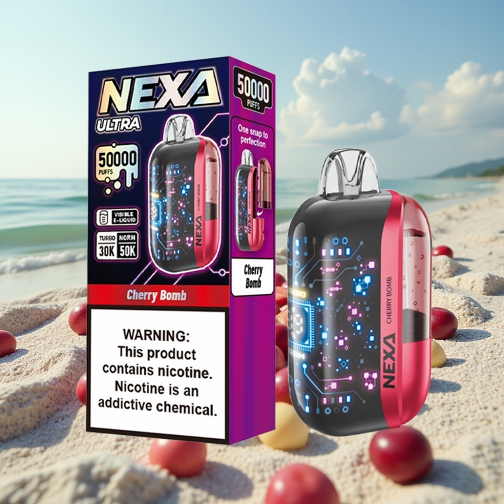 NEXA Ultra 50K Izmetamā Vape – Ķiršu Bomba 20ml 50000 Pūkšķi 5 Nikotīna