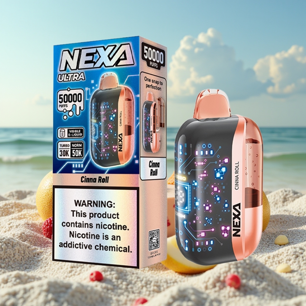 NEXA Ultra 50K Izmetamā Veipa (Cinna Roll) 20ml 5 Nikotīna 800mAh