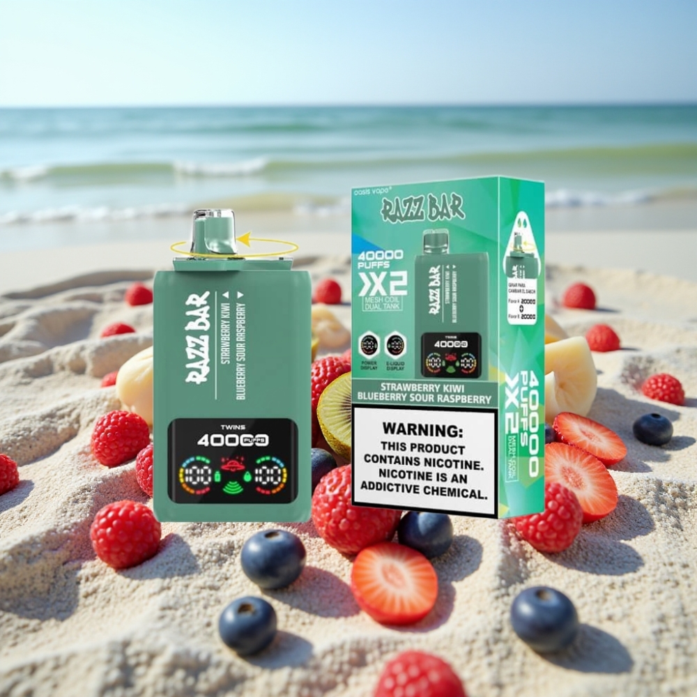 Razz Bar 40000 Puffs Disposable Vape Aroniju-Kivi  Zilā Ožu Avene
