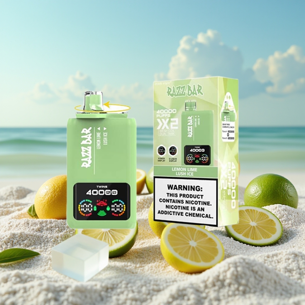 Razz Bar 40000 Puffs Disposable Vape CITRONS LAIPAS  LEDUS ARĒJS (10Ω×2 650mAh Type-C)