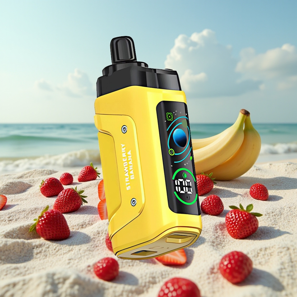 Razz Bar 45000 Puffs Disposable Vape Zemeneņu Banānu 10Ω Mērslīdzis