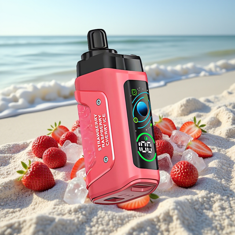 Razz Bar 45000 Puffs Disposable Vape Zemenu Ķiršu Ledus 10 Ohm Type-C
