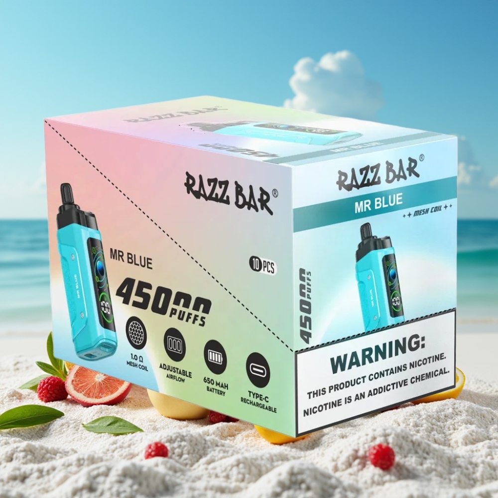 Razz Bar 45000 Puffs Disposable Vape Zils (10 Ohm Type-C)
