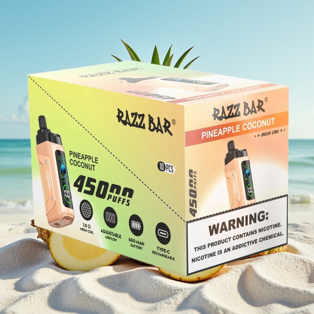 Razz Bar 45000 Pūšu Disposable Vape Ananāsu-Kokosriekstu
