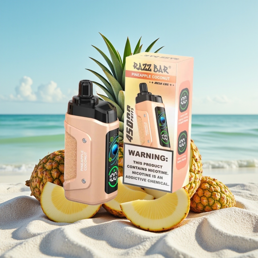Razz Bar 45000 Pūšu Disposable Vape Ananāsu-Kokosriekstu