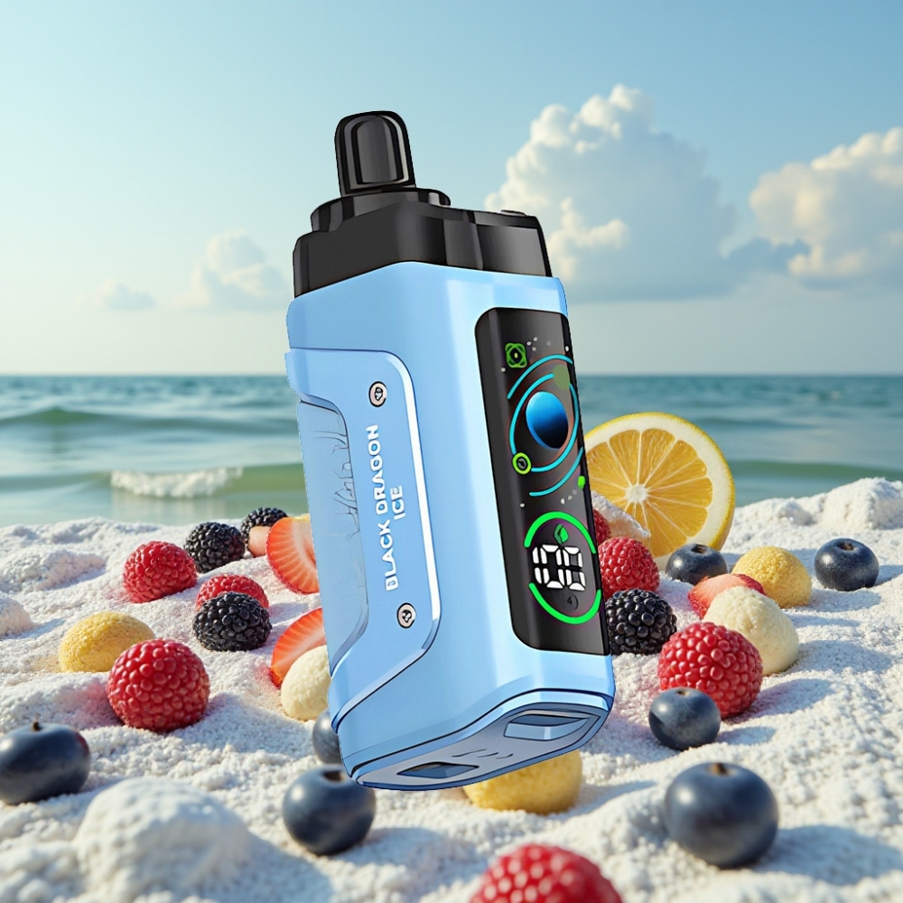 Razz Bar 45000 Pūšu Disposable Vape Melnais Pūķa Ledus (10Ω Type-C)