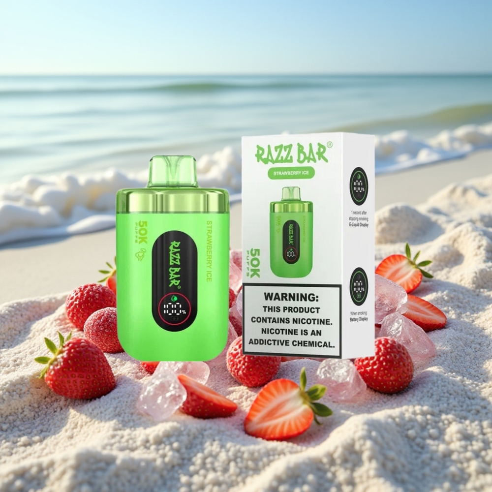 Razz Bar 50K Puffs Disposable Vape Zemesu Saldējums (50000 Puffs 2 Nikotīna)