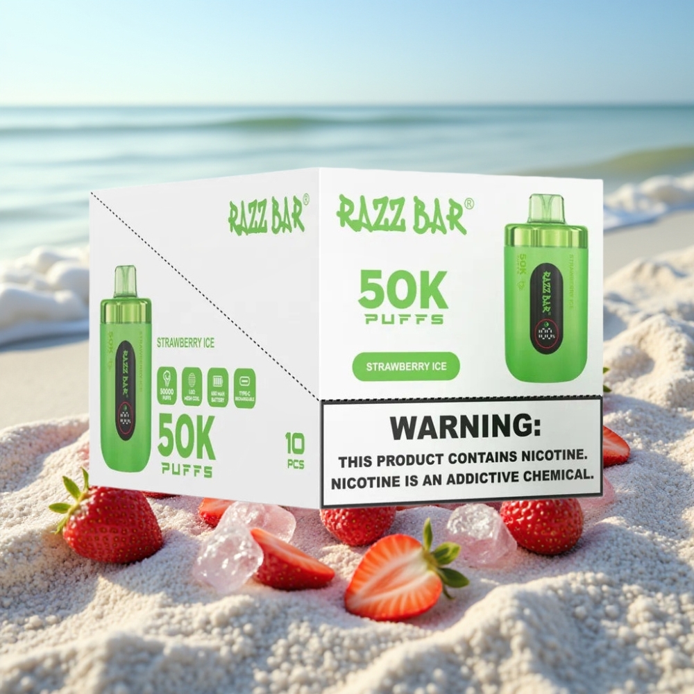 Razz Bar 50K Puffs Disposable Vape Zemesu Saldējums (50000 Puffs 2 Nikotīna)