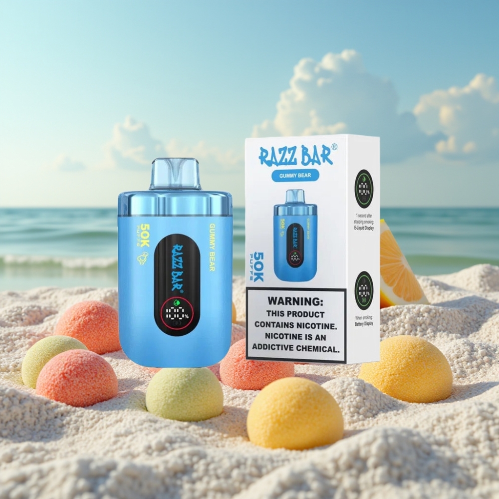 Razz Bar 50K Pūti Disposable Vape (Gumijlāču) – 50000 Pūti 2 Nikotīns Type-C
