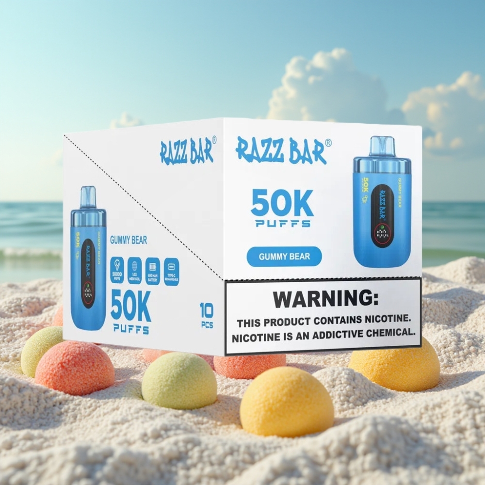 Razz Bar 50K Pūti Disposable Vape (Gumijlāču) – 50000 Pūti 2 Nikotīns Type-C
