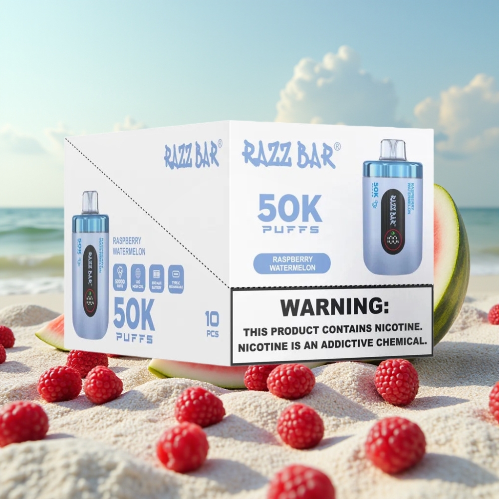 Razz Bar 50K Pūšu Disposable Vape Avenu Arbūzu 2 Nikotīna