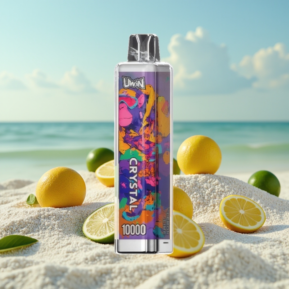 UWIN Crystal 10000 Puffs Disposable Vape CitronsLaimes (0 2 3 5 nikotīns 18ml 650mAh Type-C)