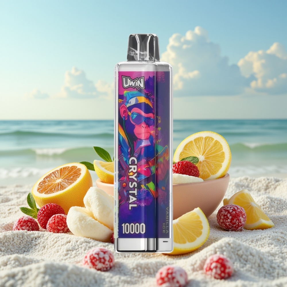 UWIN Crystal 10000 Puffs Dispozējamais Vējpods Vanilājas Ledus (0/2/3/5 18ml 650mAh)