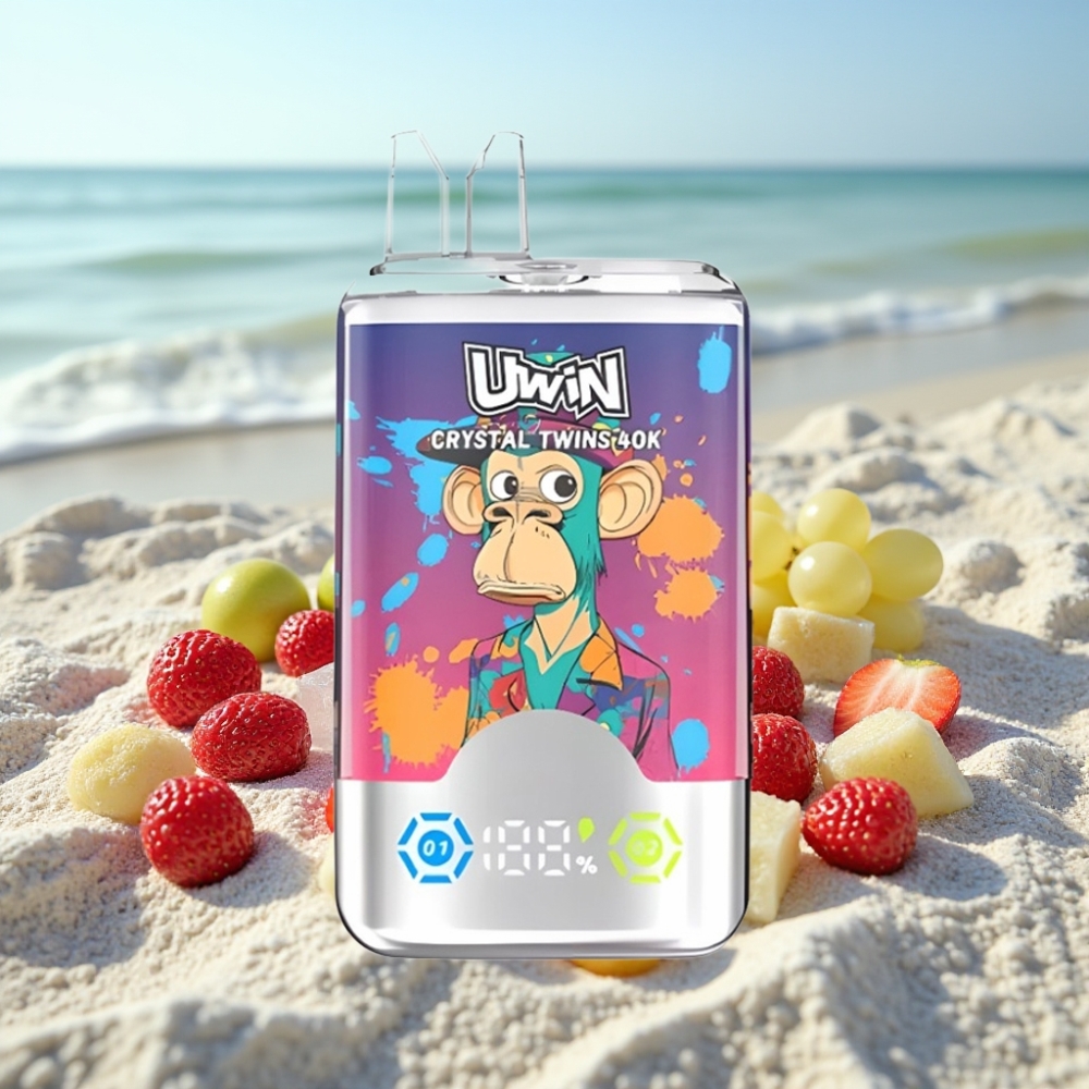 UWIN Crystal Twins 40000 Puffs Dispozabls Vāpētājs Zemenu Ķiršu Ledus 32ml 850mAh