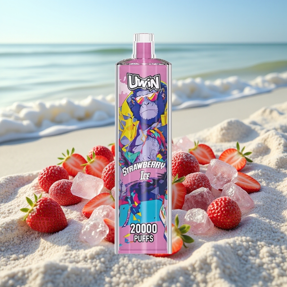 Uwin Shisha Hookah Crystal 20000 Pūkšanas (Zemeņu Ledus) 22ml Type-C 650mAh