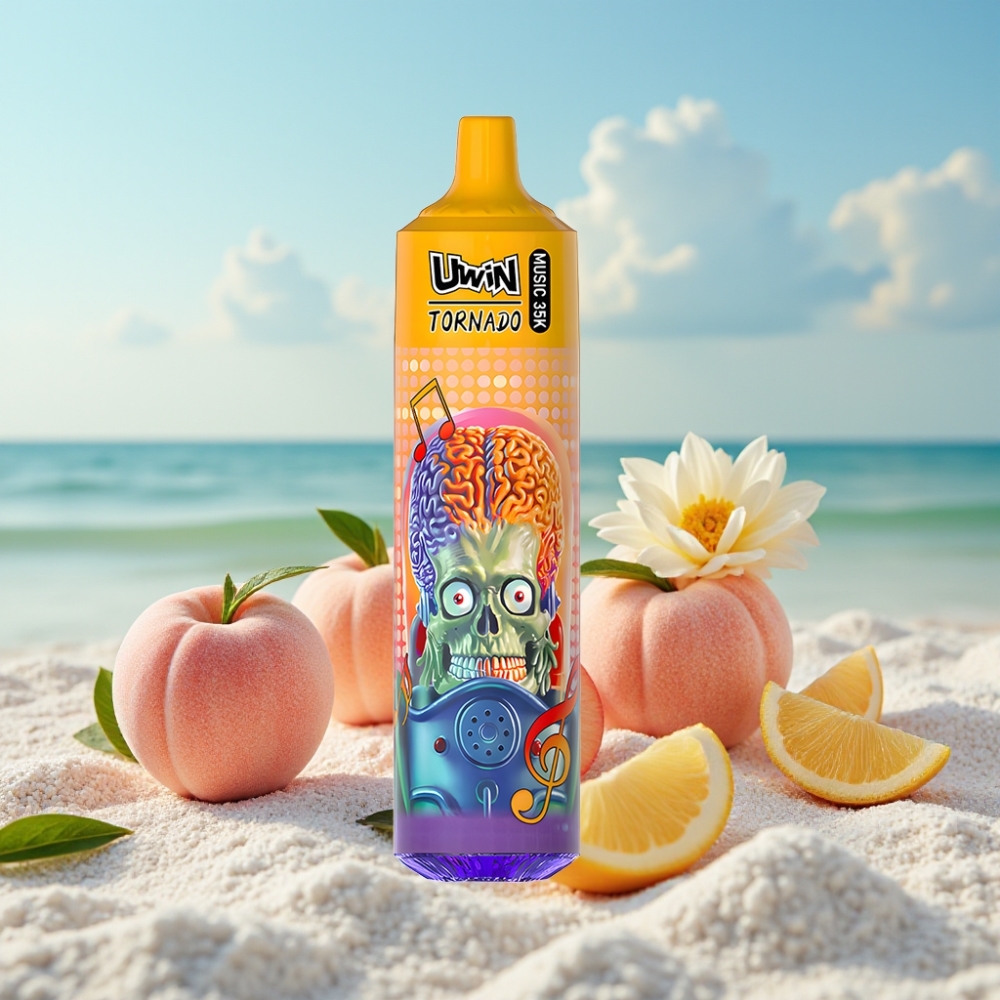 Uwin Tornado 35K Mūzikas Izmetamais Veips 35K Pūkšanas 5 Nikotīna Vasaras Persiku Ledus