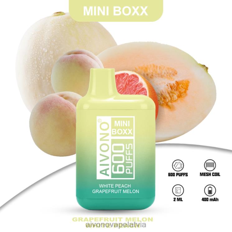 Aivono Vape Review - Aivono AIM MINI BOXX 600 baltā persiku greipfrūta melone 4V8XV241