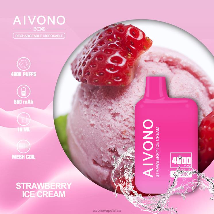 Aivono Vape Review - Aivono AIM BOXX 4000 zemeņu saldējums 4V8XV221