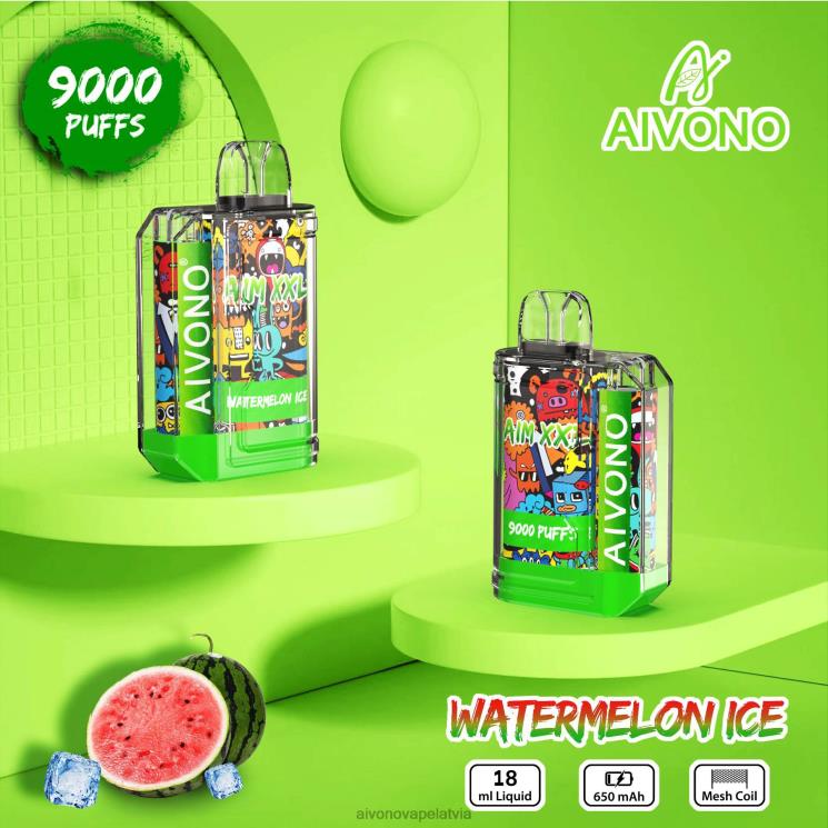 Aivono Vape - Aivono AIM XXL 9000 mutes uzlīme caurspīdīga arbūzu ledus 4V8XV48