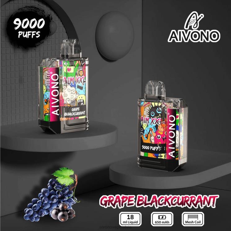 Aivono Vape Review - Aivono AIM XXL 9000 mutes uzlīme caurspīdīga vīnogu upenes 4V8XV56