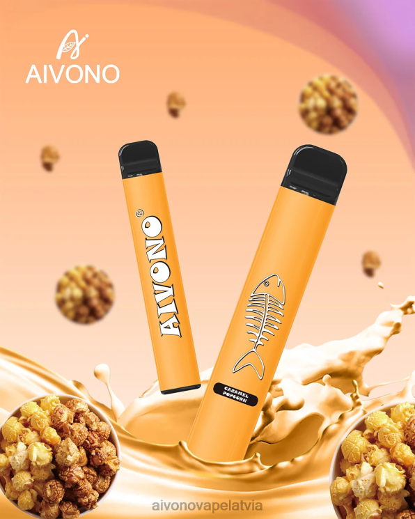 Aivono Vape Review - Aivono AIM FISHBONE 600 karameļu popkorns 4V8XV286