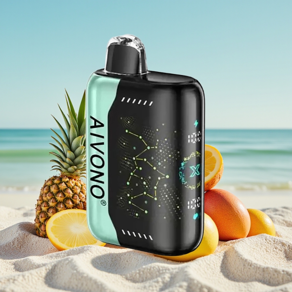 Aivono AIM BOOM 25000 Puffs Skābs Mango Ananāss 0-5% 28ml 650mAh