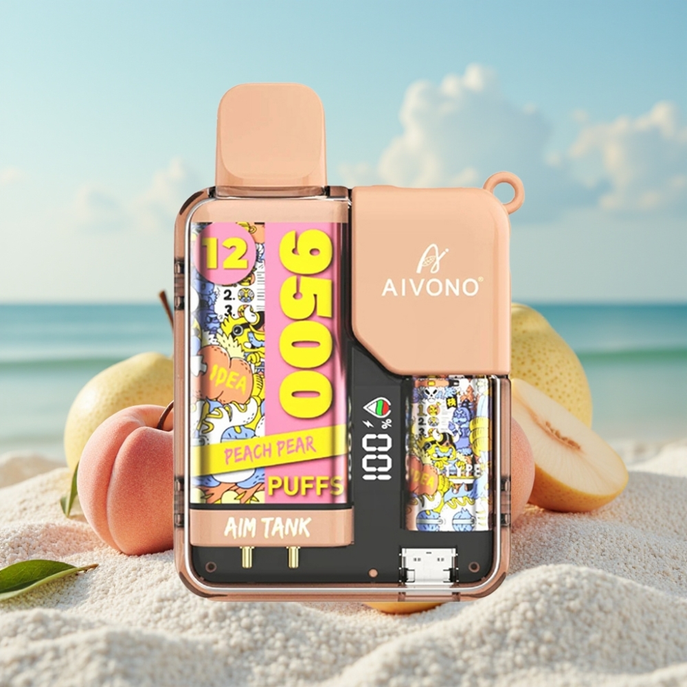 Aivono AIM-TANK 9500 Iekšp. Persiku Bumbieris 18ml 650mAh LCD 1.2Ω