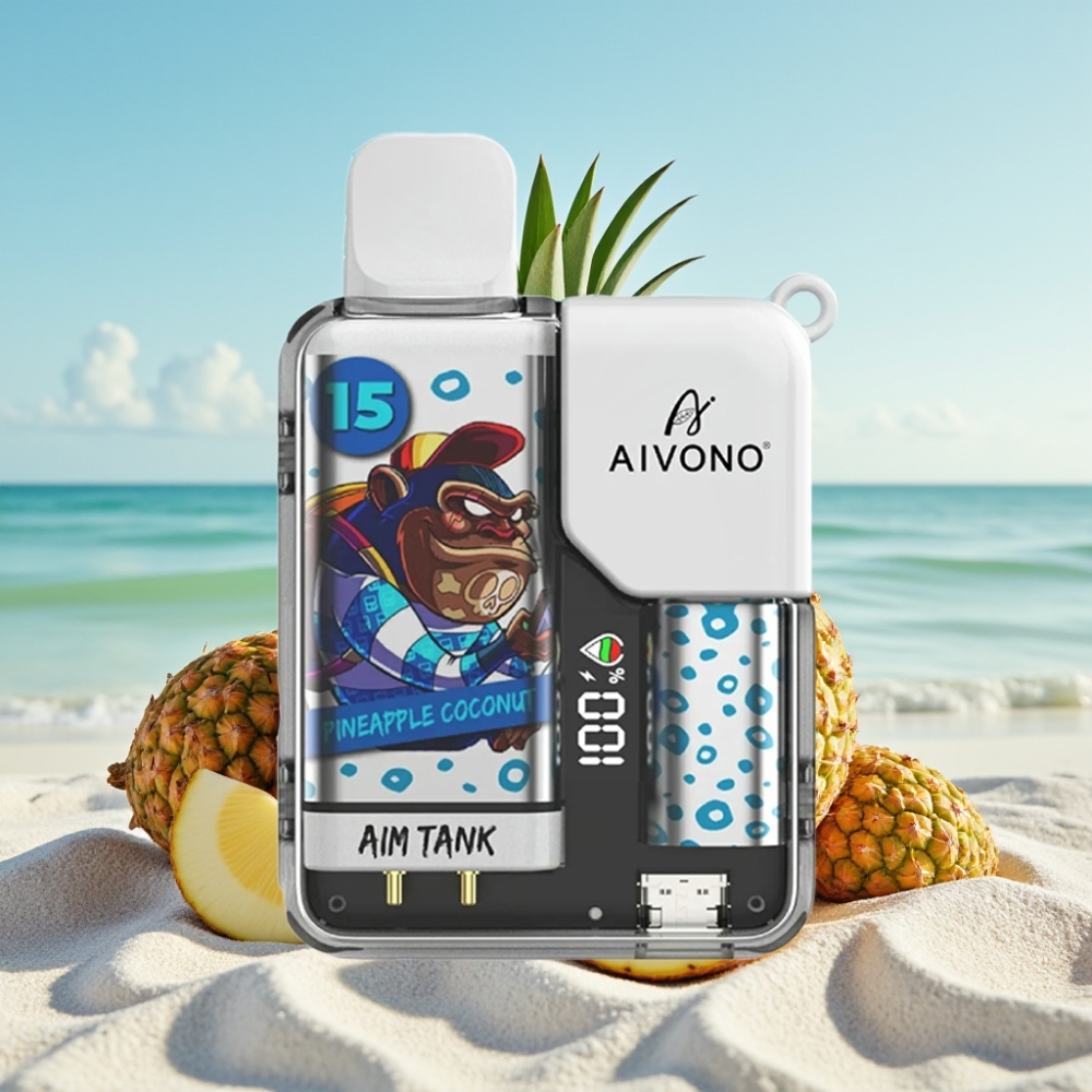 Aivono AIM-TANK 9500 Puffs Ananāsu Kokosrieksts 18ml 650mAh LCD 1.2Ω