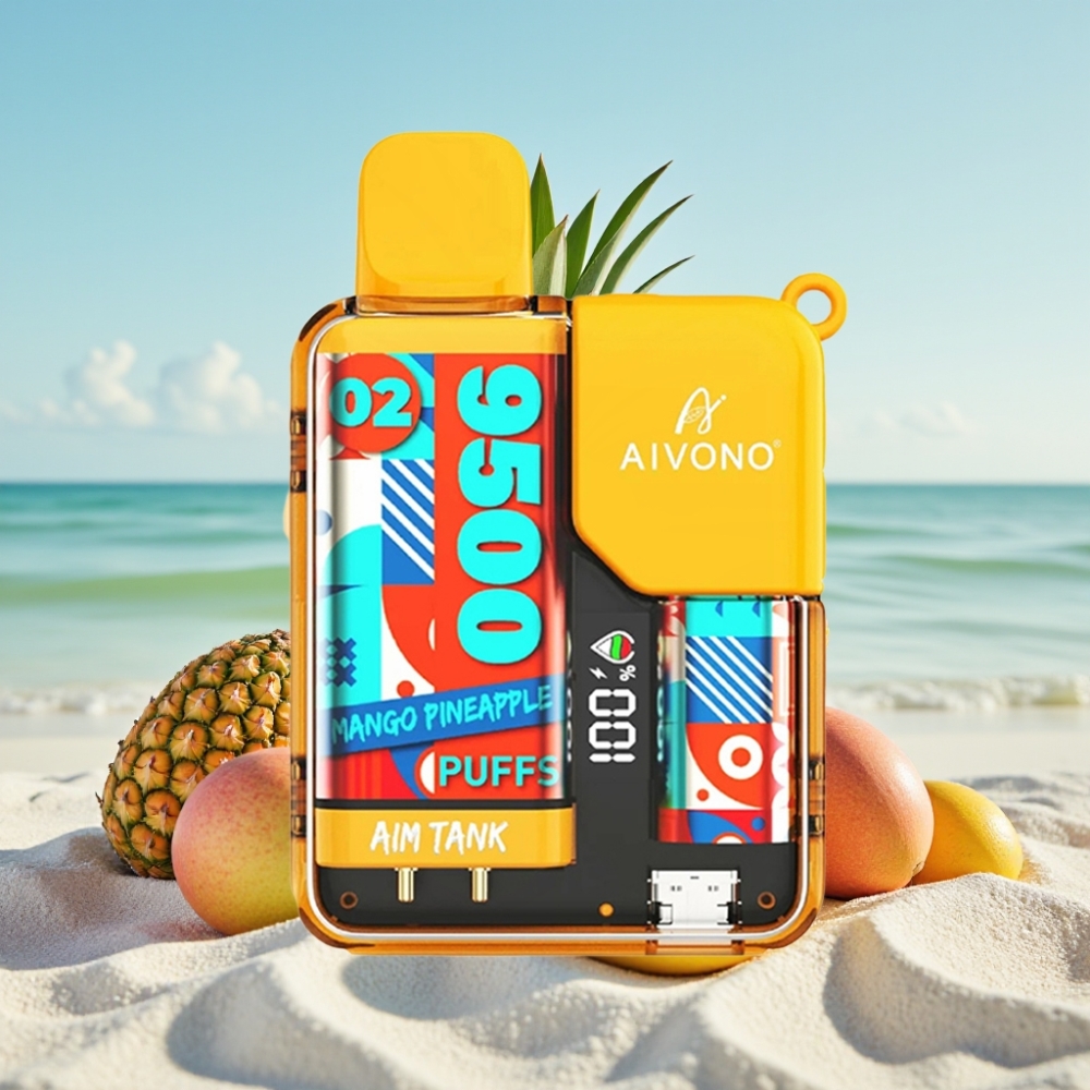 Aivono AIM-TANK 9500 Puffs Mango Ananāss 18ml 650mAh LCD