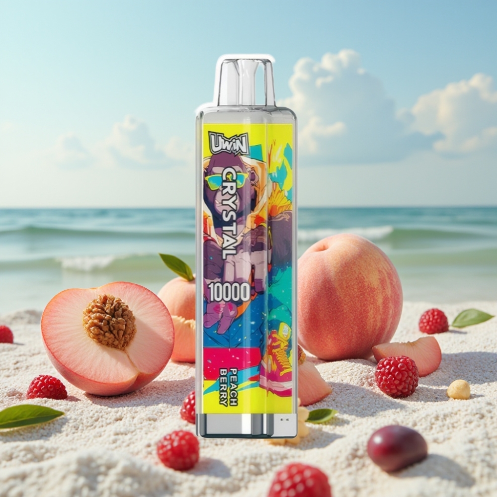 UWIN Crystal 10000 Puffs Disposable Vape Persiku Ogles (0%-5%, 18ml, Type-C)