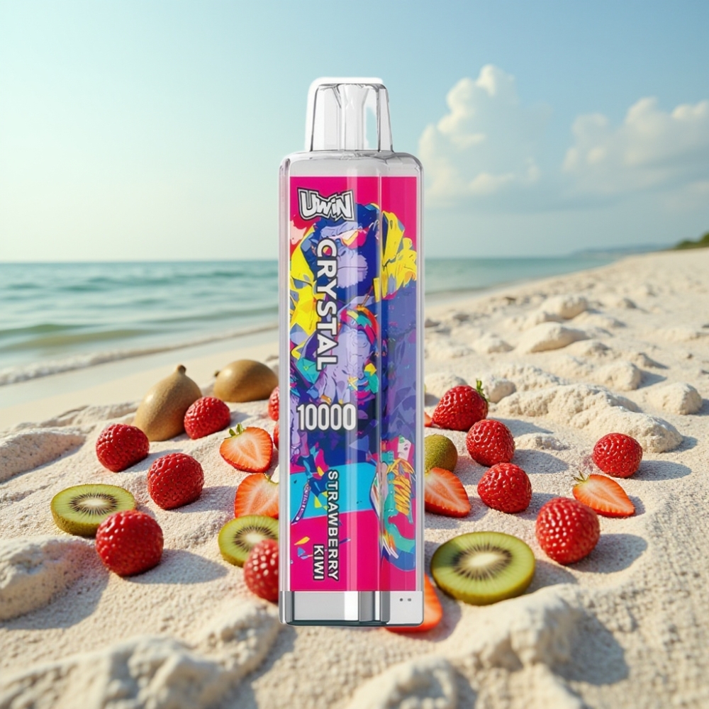 UWIN Crystal 10000 Puffs Disposable Vape Zemeņu Kivi (18ml, 0.8Ω, RGB)
