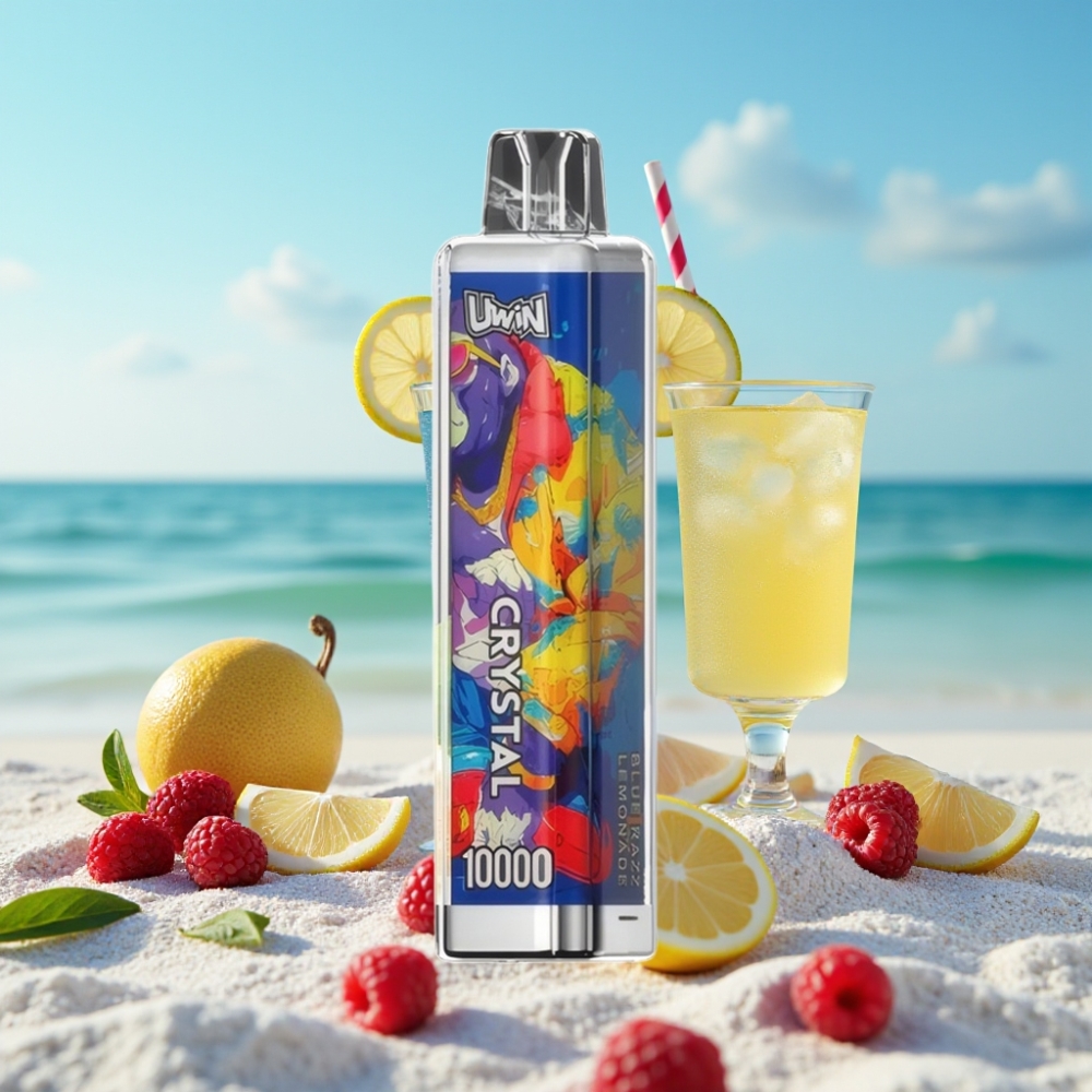 UWIN Crystal 10000 Puffs Disposable Vape Zilā Aveņu Limonāde (0%, 2%, 3%, 5%, 18ml, 650mAh, Type-C)