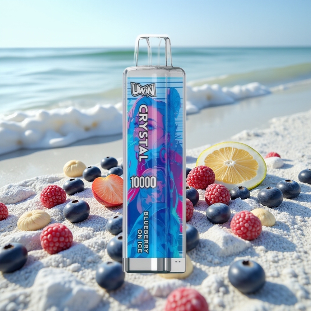 UWIN Crystal 10000 Puffs Disposable Vape Zilā Gailene Ledū (18ml, 650mAh)