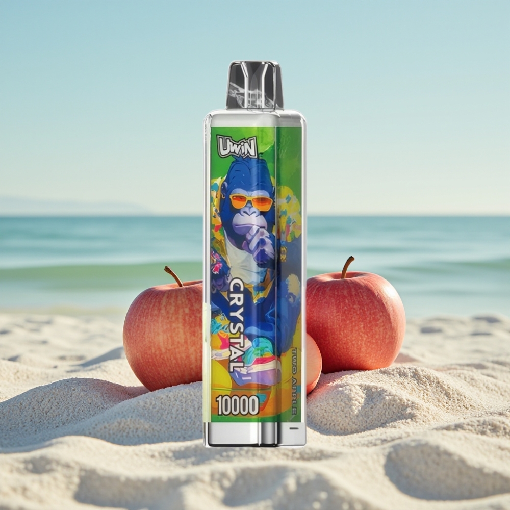 UWIN Crystal 10000 Puffs Dispozējamais Veips – Divi Āboli (0%/2%/3%/5%, 18ml, RGB)