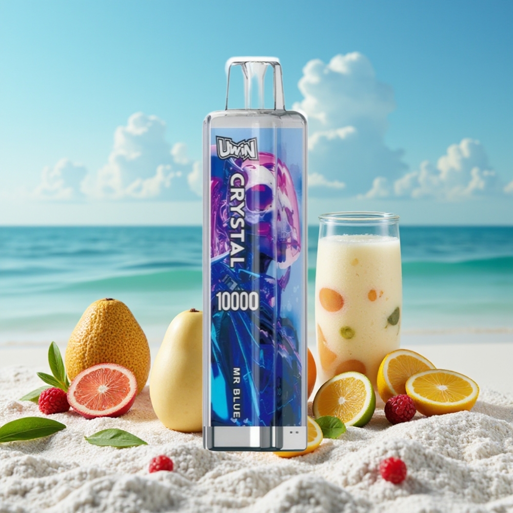 UWIN Crystal 10000 Puffu Disposable Vape Zilais (0%-5%, 18ml, 650mAh)