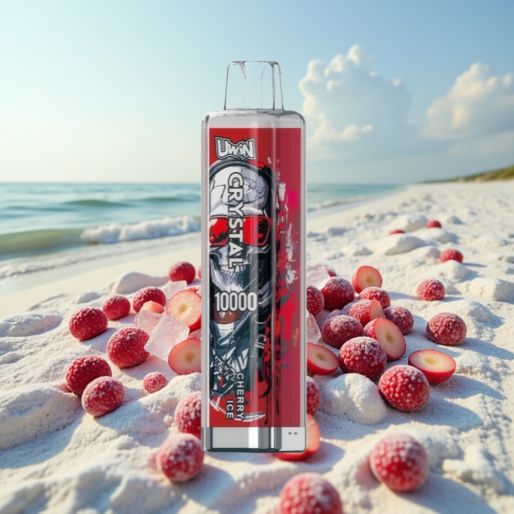 UWIN Crystal 10 000 Puffs Disposable Vape Kiršu Ledus (0%/2%/3%/5%, 18ml, 650mAh)